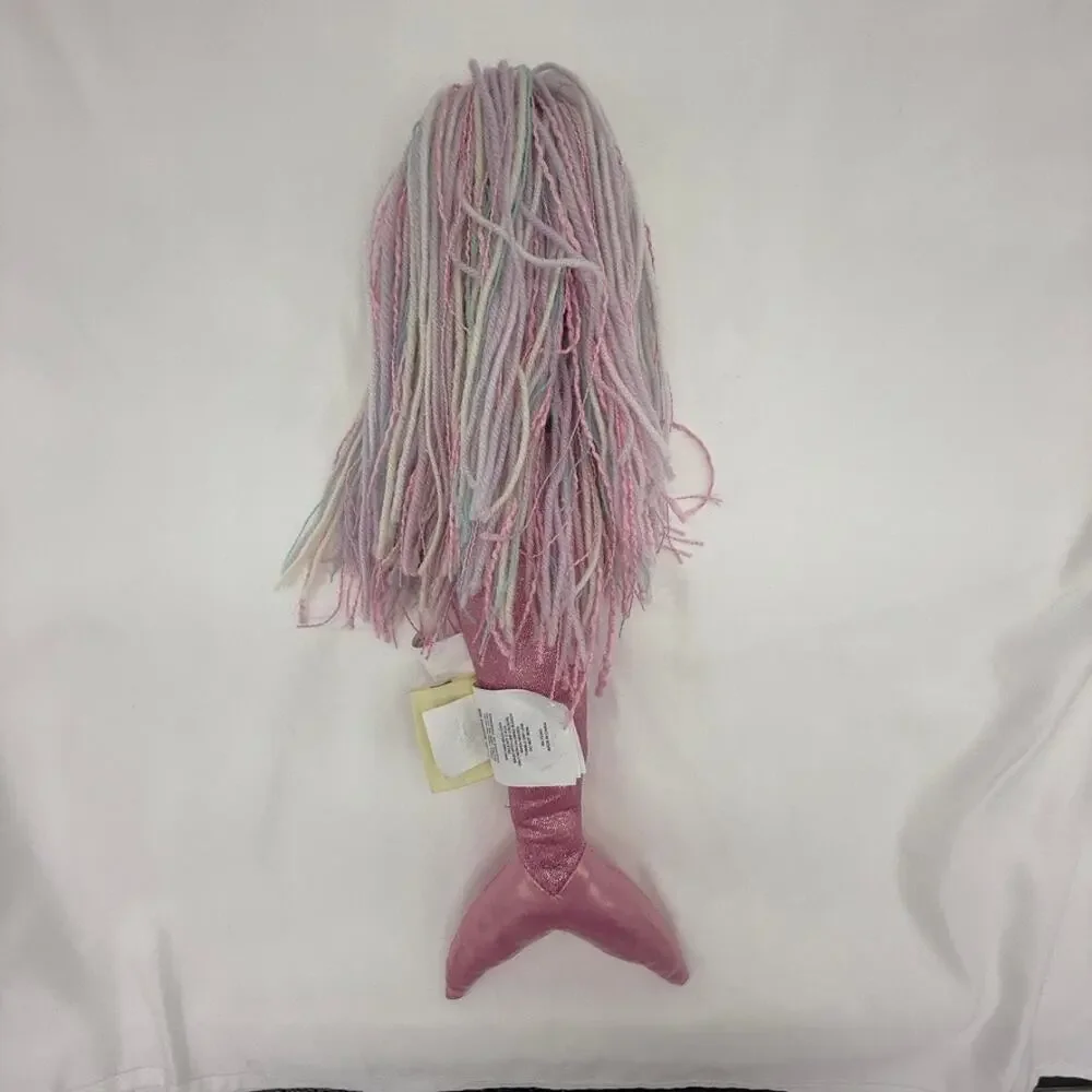 Cynthia Rowley Mermaid Doll Pink Glitter Tail Pastel Yarn Hair Plush Toy